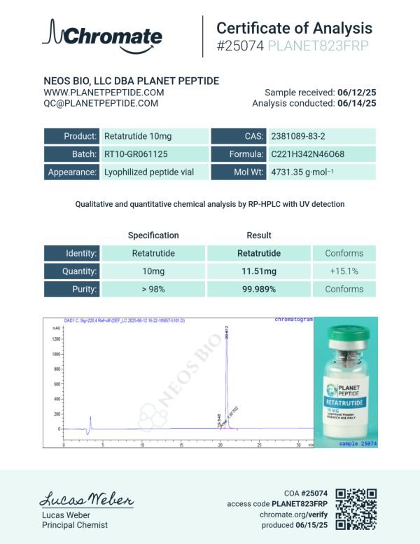 Bulk Retatrutide-RUO 10MG x 10 Vials - Image 7